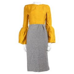 Roksanda, robe midi jaune et grise, taille M