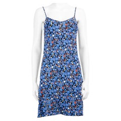 Maje Blaues Minikleid mit Blumendruck Größe S