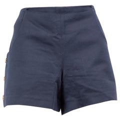 Louis Vuitton Blue Logo Button Detail Shorts Size L