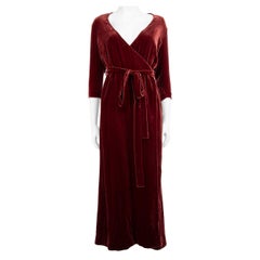 L'Agence Burgundy Velvet Wrap Dress Size XS
