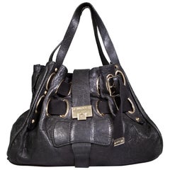 Jimmy Choo Riki Tragetasche aus schwarzem Leder