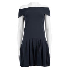 Valentino Garavani Mini Dress Off Shoulder Navy Taglia M.