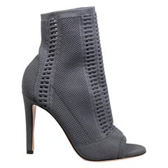 Gianvito Rossi Grey Open Toe Sock Boots Size IT 36.5