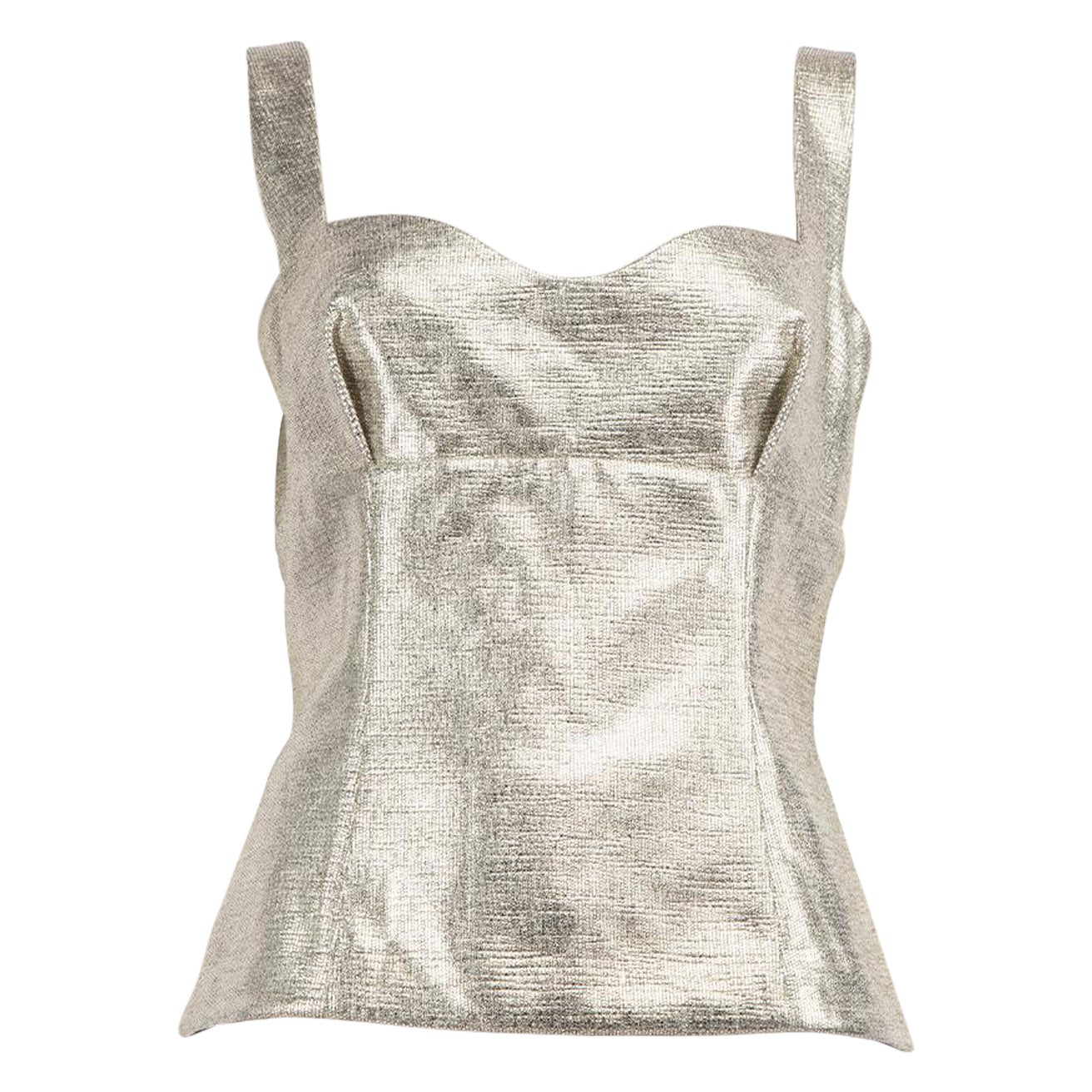 Emilia Wickstead Silver Metallic Tank Top Size XL For Sale