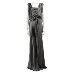 Amanda Wakeley Graues Seidenkleid mit Paillettenoberteil Größe L