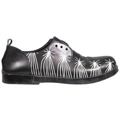Marsell Black Leather Graffiti Printed Shoes Size UK 4