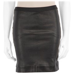 Helmut Lang Black Leather Mini Skirt Size M