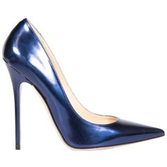 Jimmy Choo Navy Patent Leather Anouk Pumps Size IT 36.5