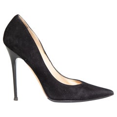 Jimmy Choo Black Suede Pointed Toe Stiletto Pumps Size IT 39.5
