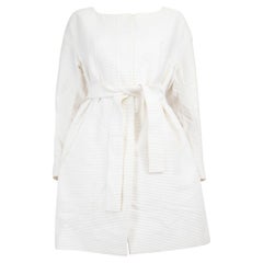 Manteau en soie blanche à motifs rayés Chloé Taille M