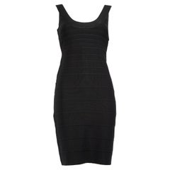 Herve Leger Black Bodycon Mini Bandage Dress Size S