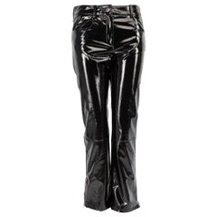 Maje Pantalones negros de pierna recta de vinilo Talla M