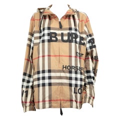 Burberry Beige House Check Horseferry Windbreaker Size L