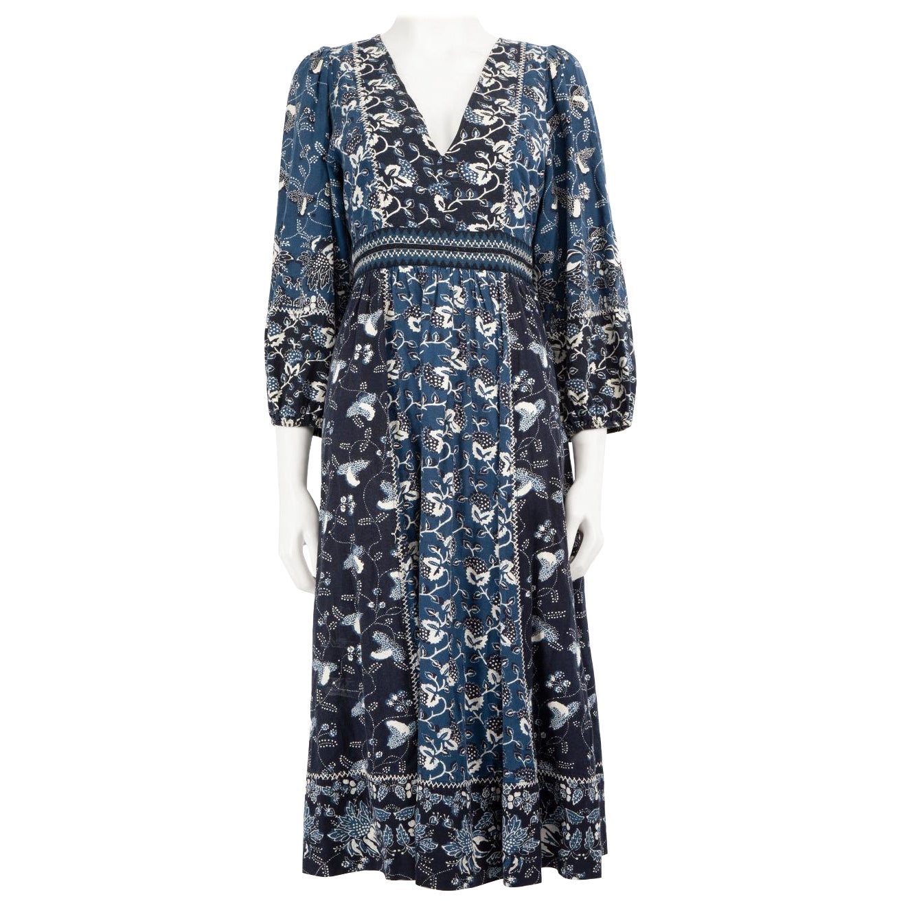 Ulla Johnson Vestido midi con estampado floral azul marino Talla S en venta