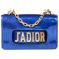 Dior Blue Patent Leather J'adior Mini Flap Bag