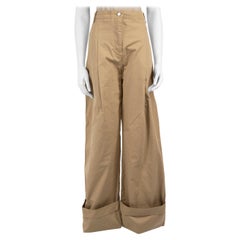 Victoria Victoria Beckham Beige High Rise Wide Fit Trousers Size XS