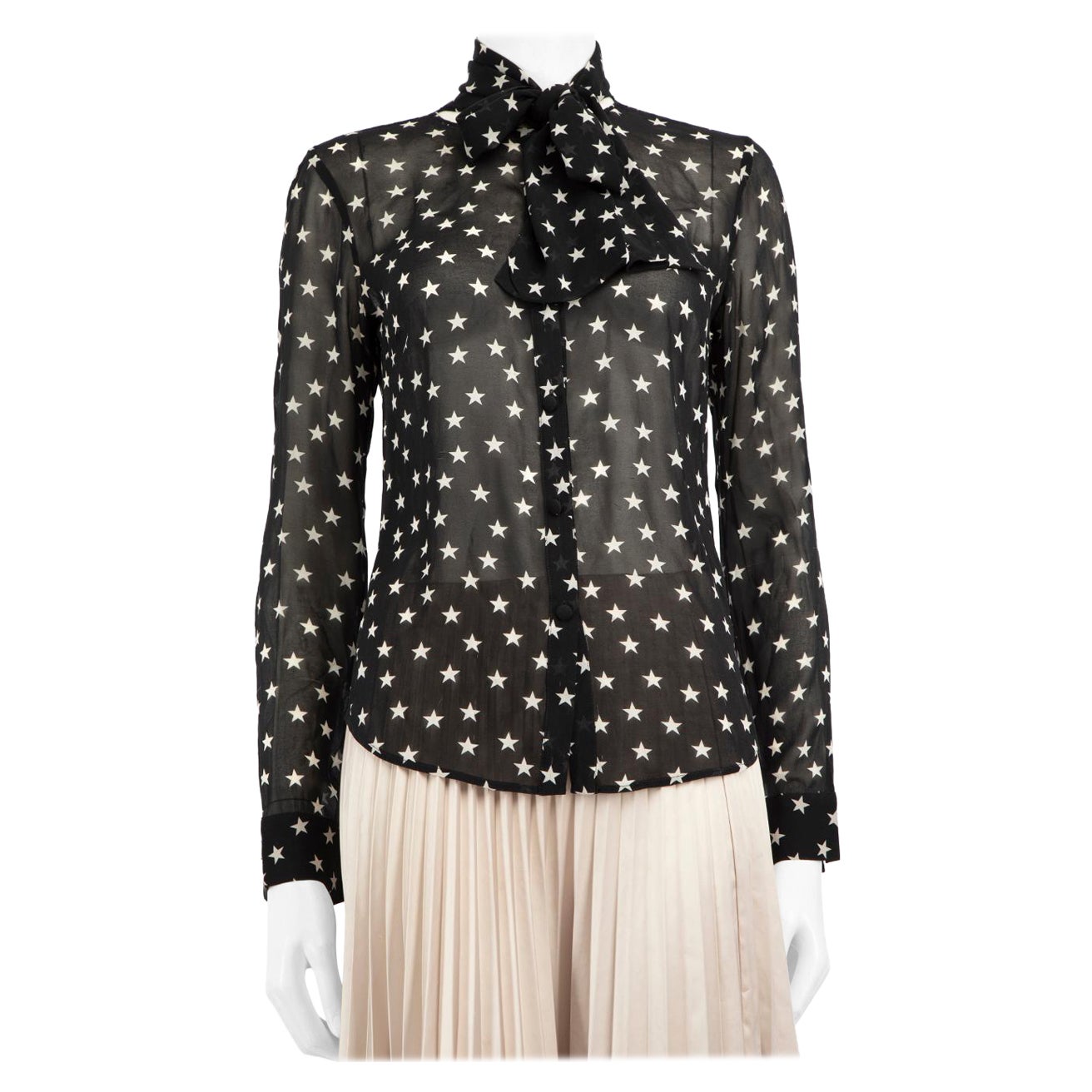 Valentino Garavani Rojo Valentino Negro Blusa Estampada Estrellas Talla S en venta