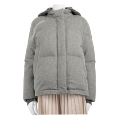 Loro Piana - Veste rembourrée en cachemire gris, taille XL