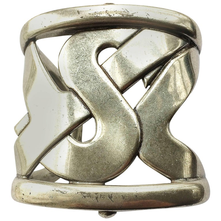 Yves Saint Laurent statement cuff bangle For Sale at 1stDibs
