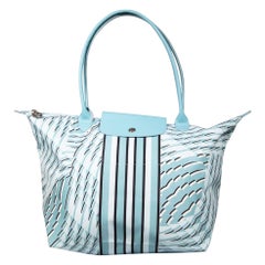 Longchamp Blau gemusterte Le Pliage Tote Bag