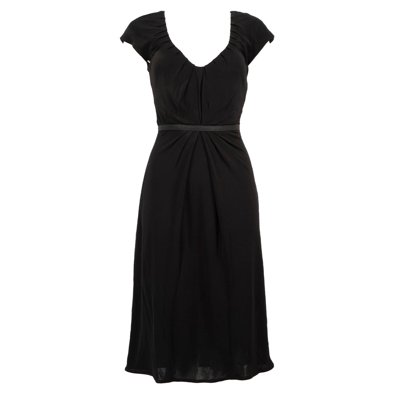 Moschino Black V Neckline Knee Length Dress Size S For Sale