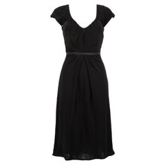 Moschino Vestido Negro Cuello V Largo Rodilla Talla S