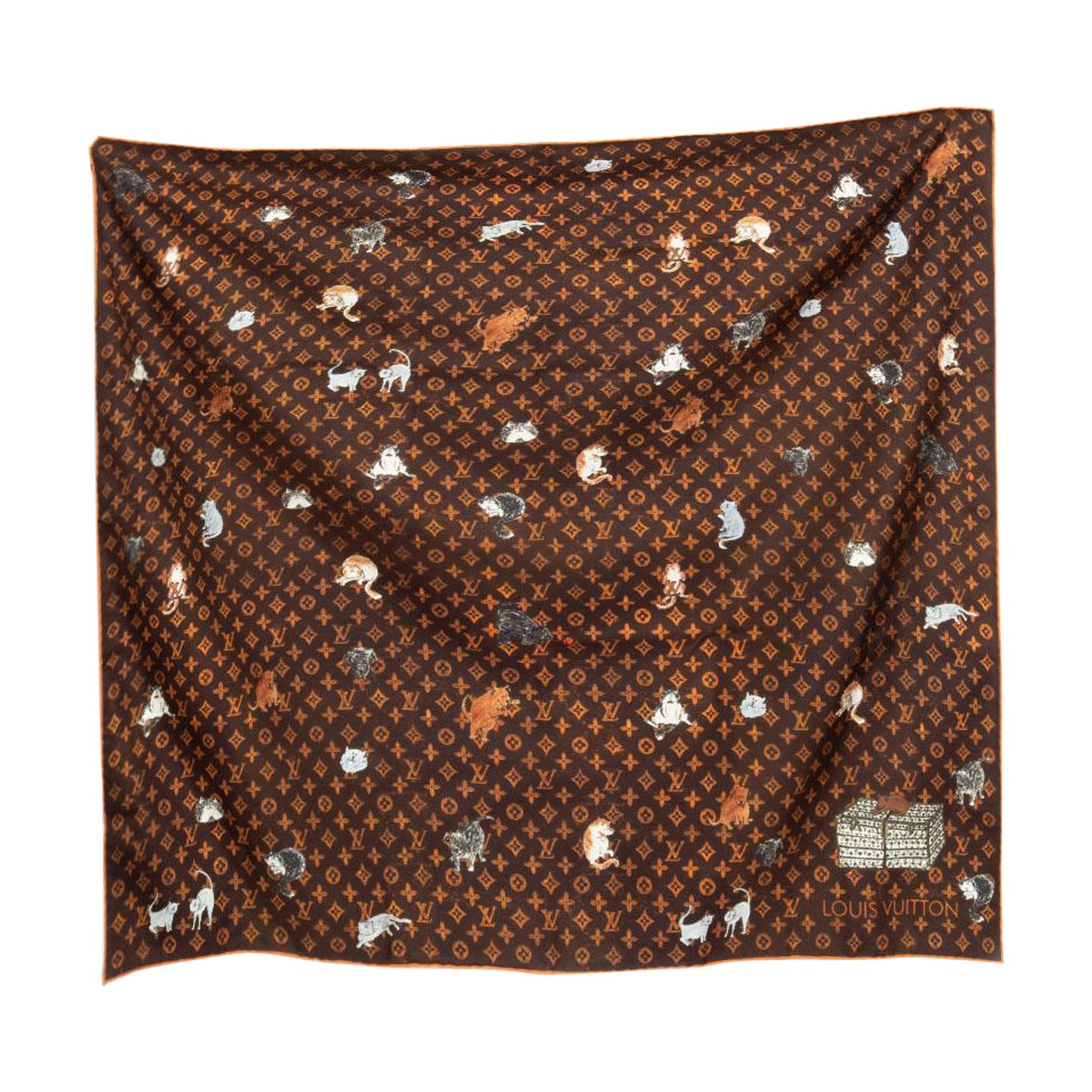 Louis Vuitton Grace Coddington Catogram Silk Scarf