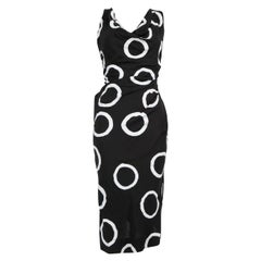 Vivienne Westwood Anglomania Black Drape Detail Midi Dress Size XS
