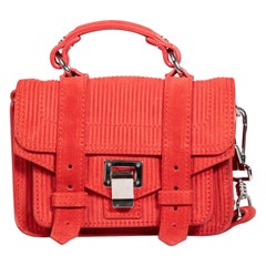 Proenza Schouler Rote Micro-Tasche aus Wildlederkord PS1