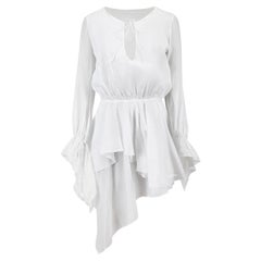 Alexandre Vauthier - Mini-robe blanche à volants avec jupe, taille XS