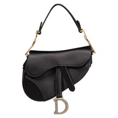 Dior 2019 Black Satin Saddle Bag