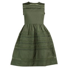 Valentino Garavani Rojo Valentino Vestido caqui estampado recortado Talla XS