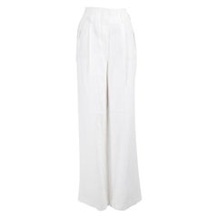 Used Loro Piana White High Rise Trousers Size S
