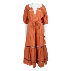 A.L.C. Terrcotta - Robe à volants avec découpes, taille M
