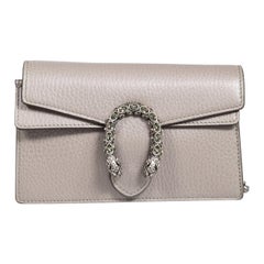 Gucci Grey Leather Dionysus Super Mini Bag