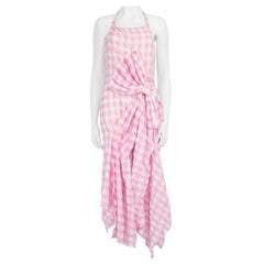 Acne Studios Pink Gingham Halterneck Midi Dress Size S