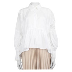 Cecilie Bahnsen White Ruffle Trimmed Shirt Size S