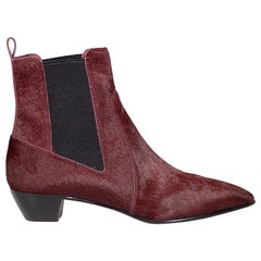 Marc Jacobs Marc by Marc Jacobs Burgundy Cow Fur Chelsea Boots Size IT 40
