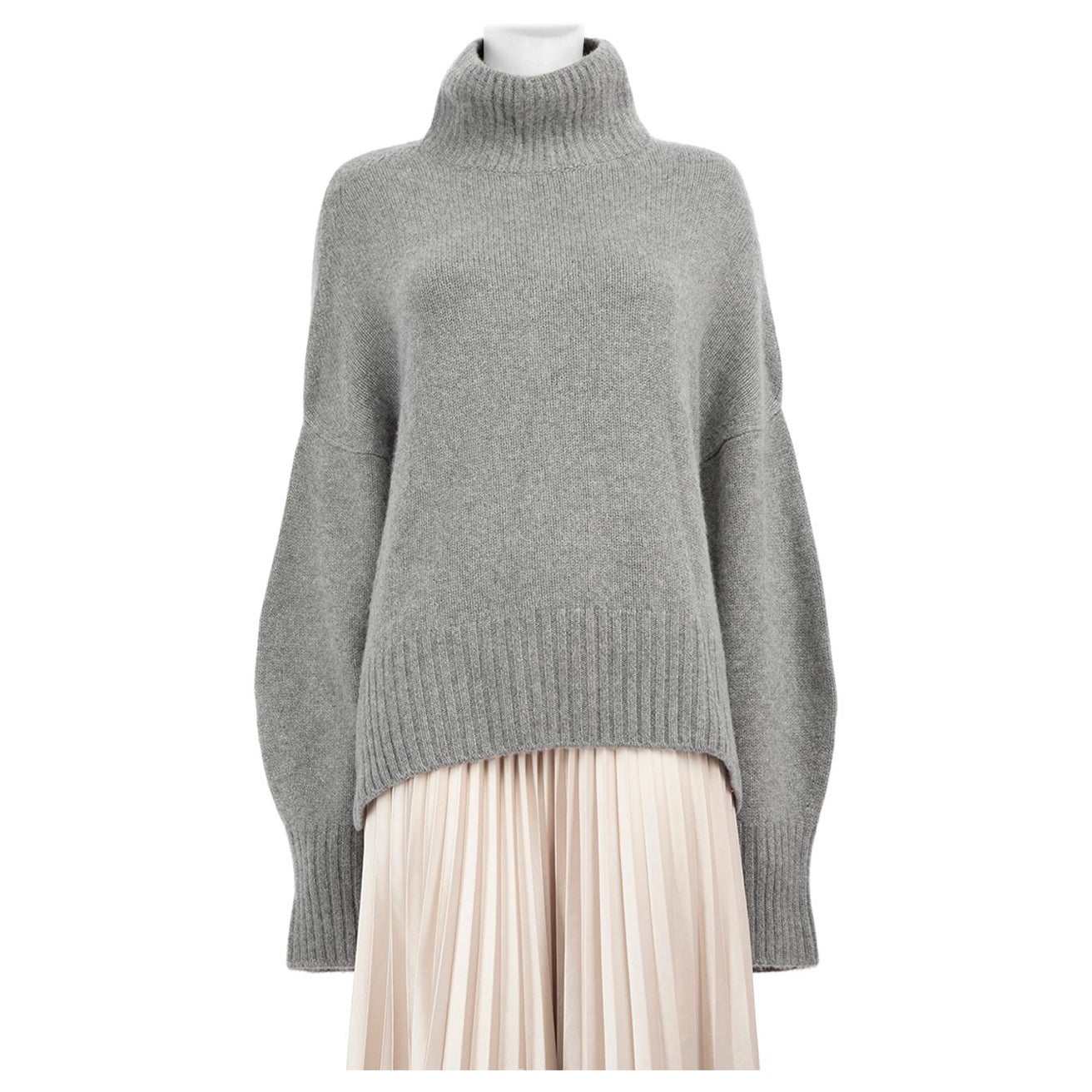 Loro Piana Grey Baby Cashmere Turtleneck Jumper Size L