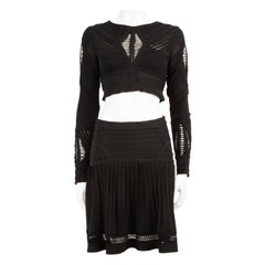 Herve Leger Black Stretch Knit Co-ord Size XS