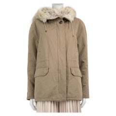 Yves Salomon ARMY Yves Salomon Khaki Kaninchenpelz gefütterter Parka-Mantel Größe XS