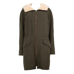 Yves Salomon ARMY Yves Salomon Khaki Nerzpelz gefütterter Parka-Mantel in mittlerer Länge Größe M