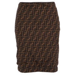 Fendi Brown Zucca FF Monogram Mini Skirt Size XS
