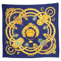 Hermès Blue Silk Kosmima Carre 90 Scarf