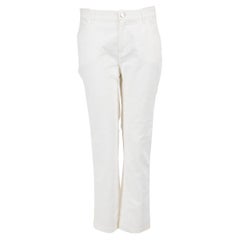 Lafayette 148 White Denim Straight Jeans Size S