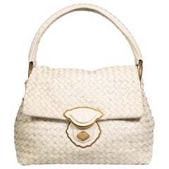 Bottega Veneta Ecru Ostrich Leather Bag