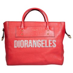 Dior 2017 Red Leather Diorangeles Studded Tote
