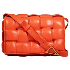 Bottega Veneta Orange Leather Cassette Padded Bag