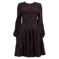 Alexander McQueen Purple Abstract Jacquard Dress Size L