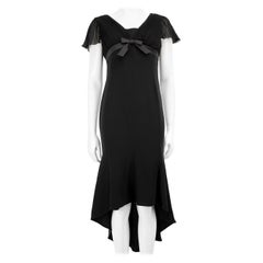 Escada Black Silk Pleated Detail Dress Size S